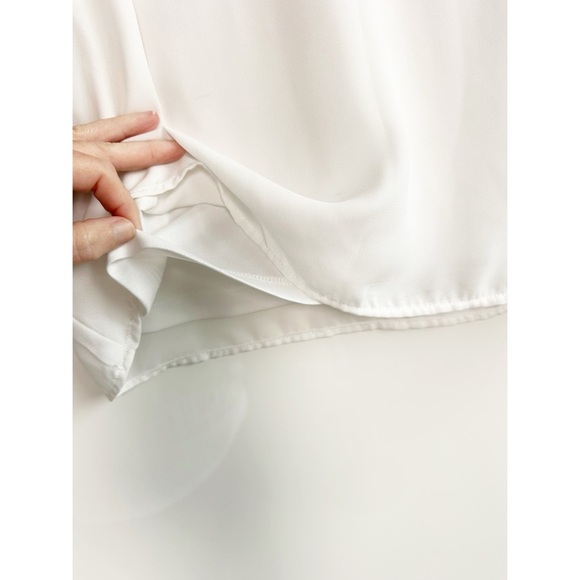 Jules & Leopold White Cold Shoulder Blouse Top Size Small Ruffle - Picture 3 of 9